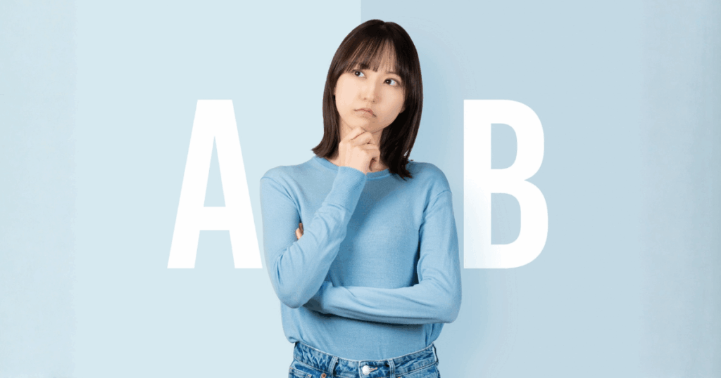 保険診療と自費診療のどちらを選ぶか悩んでいるイメージ