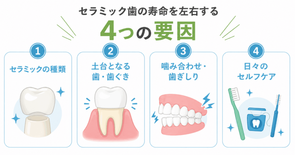 セラミック歯の寿命を左右する4つの要因